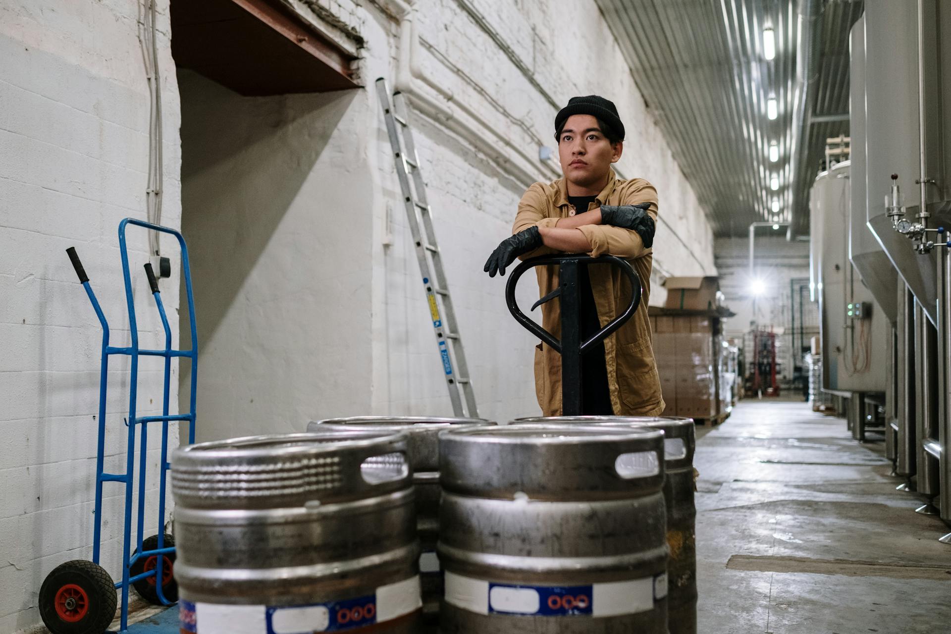 A Man Working in a Warehouse