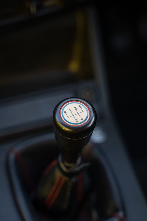 Close-Up Shot of a Gear Shift Lever