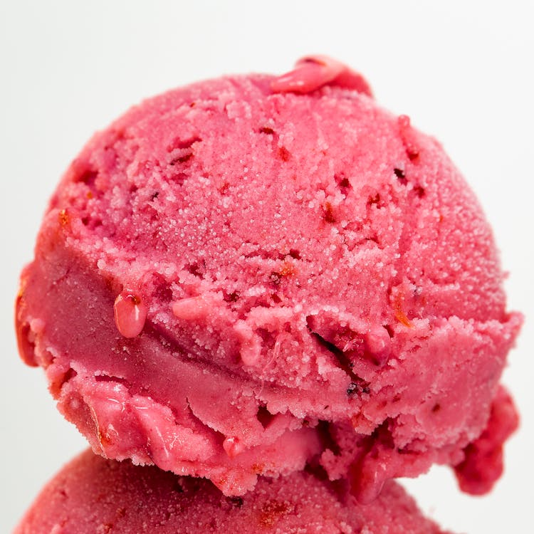 Ice Cream Cherry, Red Sorbet, Scoop, Black Slate Background Stock Photo,  Picture and Royalty Free Image. Image 53006493.