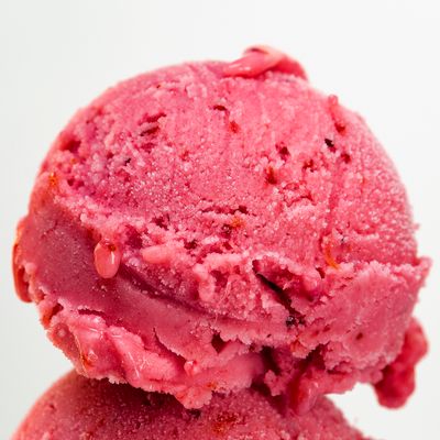 Close-up of a strawberry ice cream scoop. Photo by Galileo Giglio on Pexels.