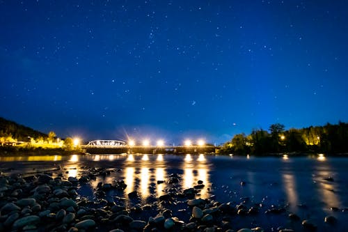 Free stock photo of blue night, bridge, bright lights