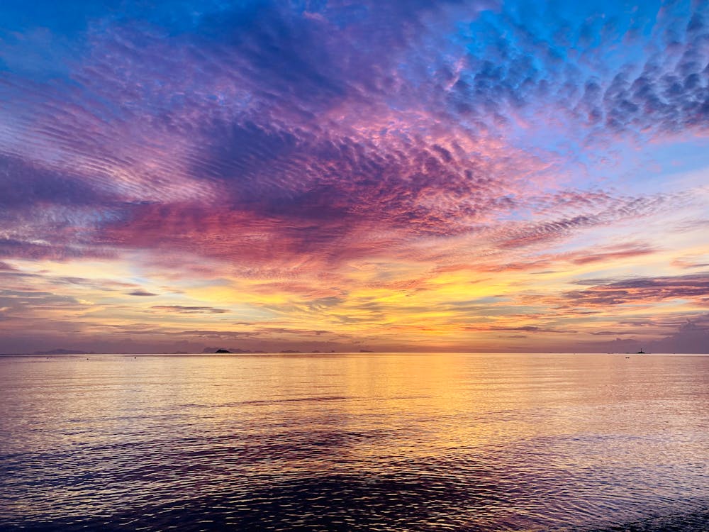 Scenic View of a Calm Sea during Sunset