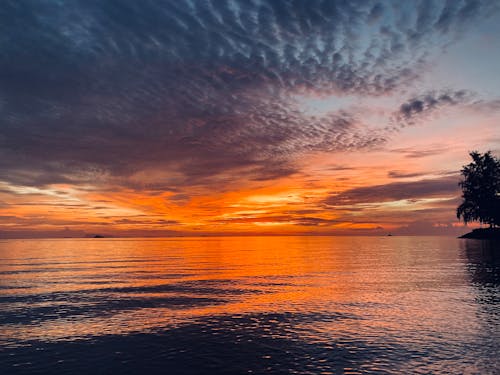 Scenic View of a Calm Sea during Sunset