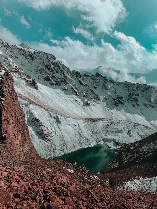 Scenic View of a Snow-Covered Mountain