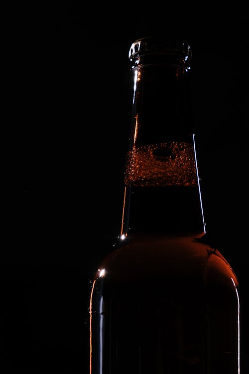 Close-Up Shot of a Bottle of Beer