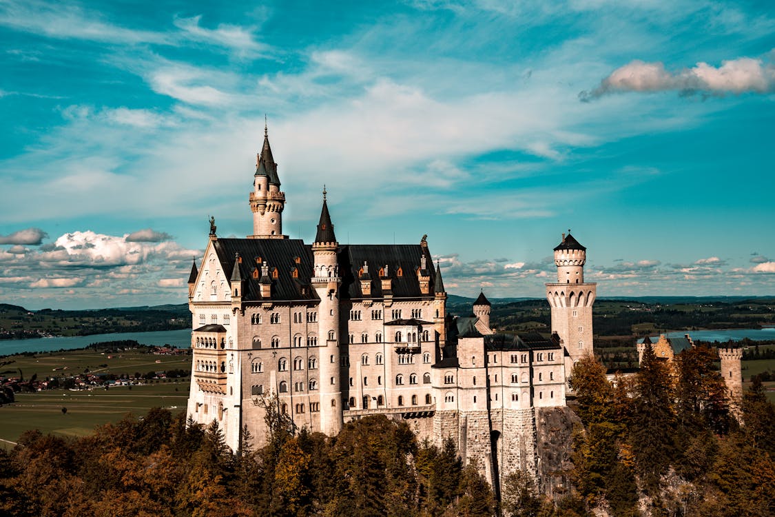 Free Aerial Shot of a Castle Stock Photo