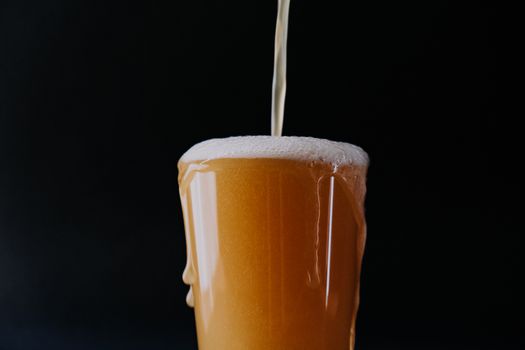 Clear Drinking Glass with Beer