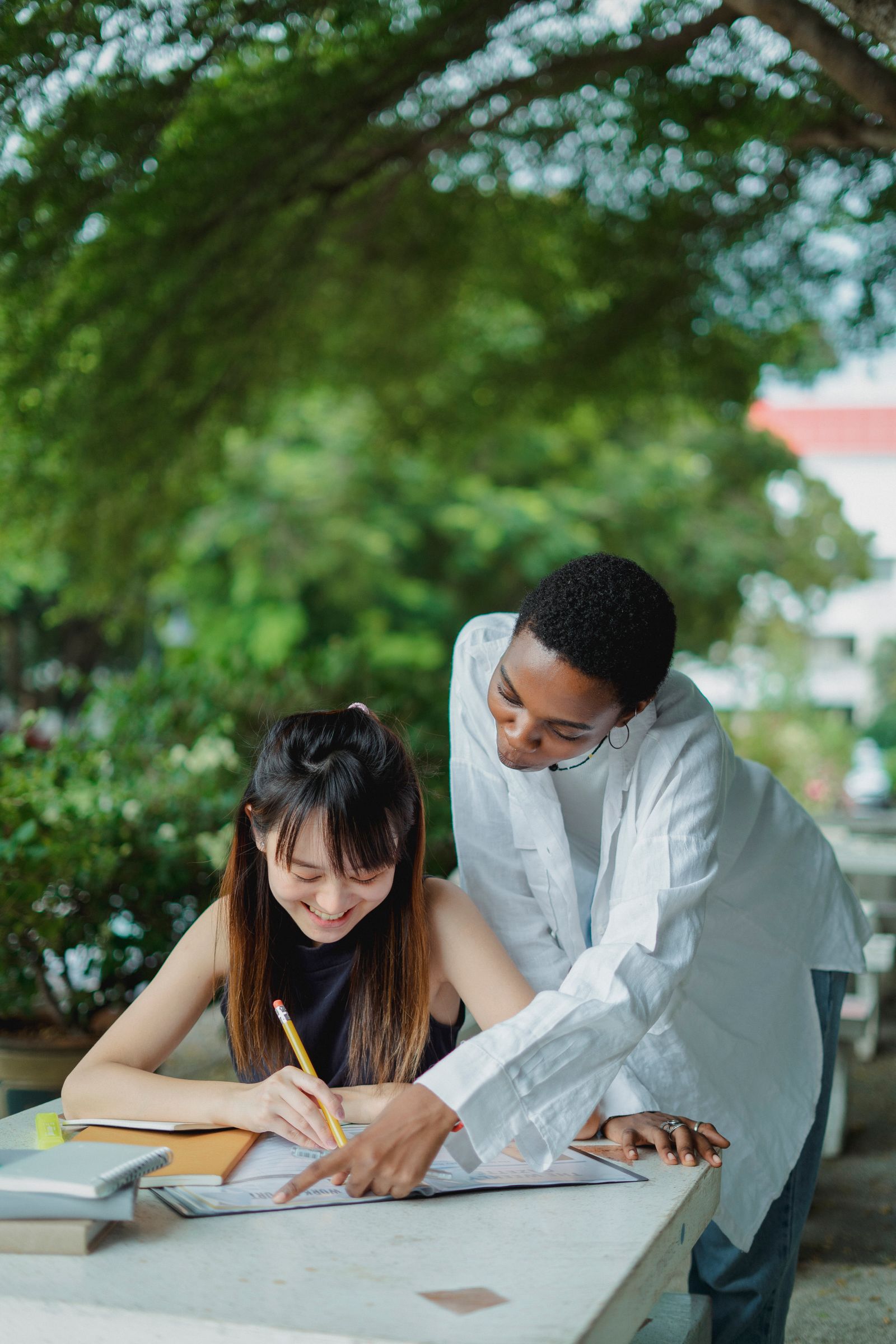 Students preparing for an examination together