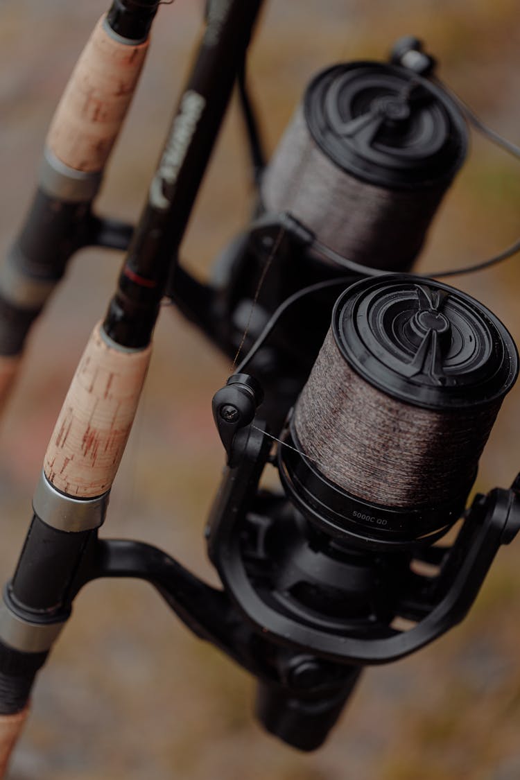 Close Up Shot Of Fishing Rods