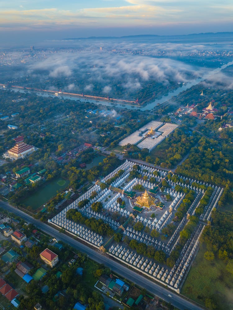 Aerial View Of Mandalay Myanmar