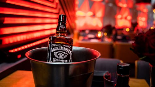 Free Close-up of a Bottle of Jack Daniel's in a Bucket Stock Photo