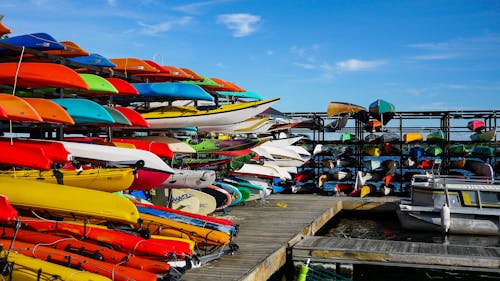 Free stock photo of boats, canoe, colorfull