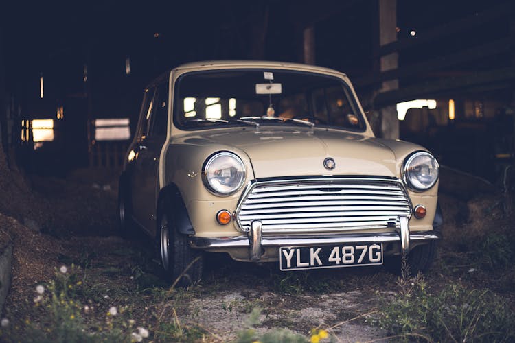 Vintage Car In Old Barn In Countryside