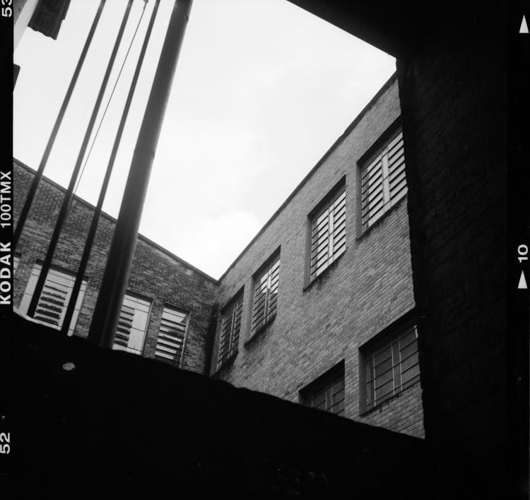 Old Brick Building Through Window