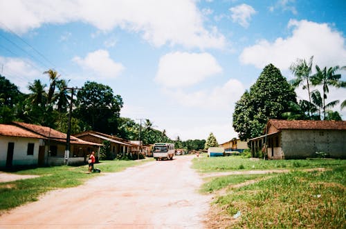 Street in small tropical village