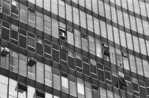 Close-up of the Glass Windows of a Building