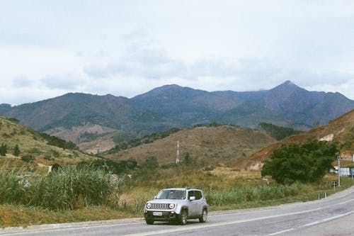 Car on Road in Mountains