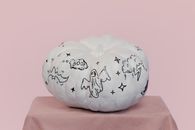 White and Black Floral Egg Ornament