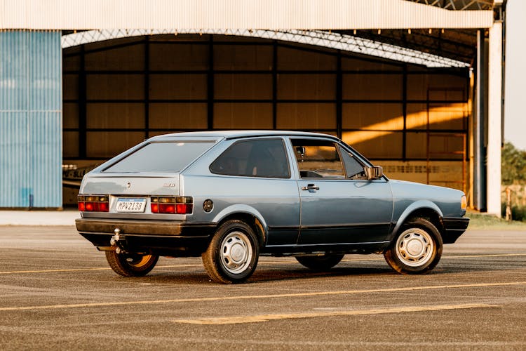 Hatchback Car On Parking Lot