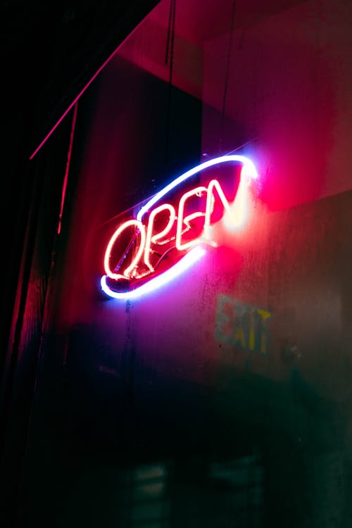 Pink Neon in a Bar at Night · Free Stock Photo