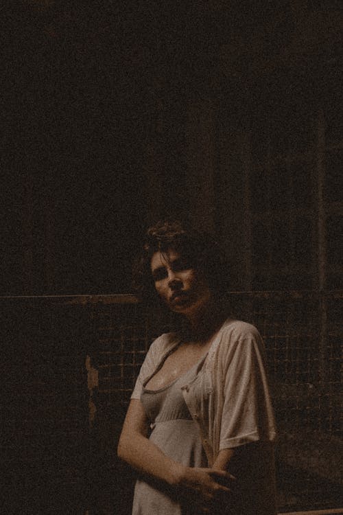 Old Photo of Woman In Her Nightwear