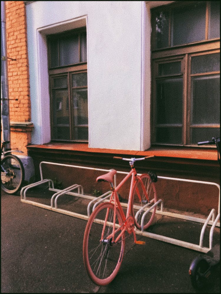 Vintage Bicycle On Parking Lot