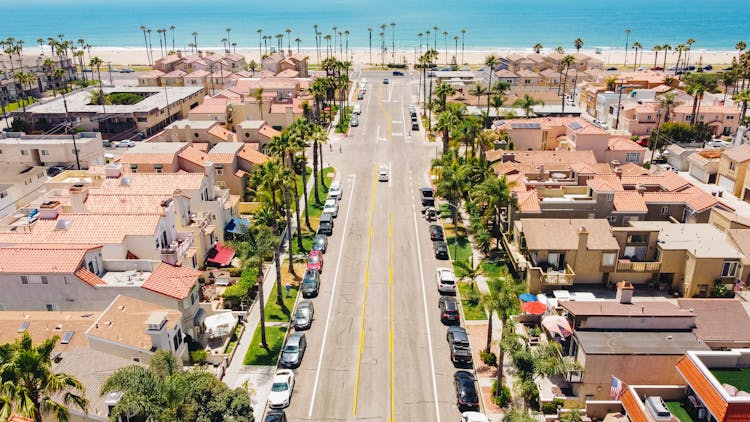 Aerial Photo Of Downtown Huntington Beach Houses