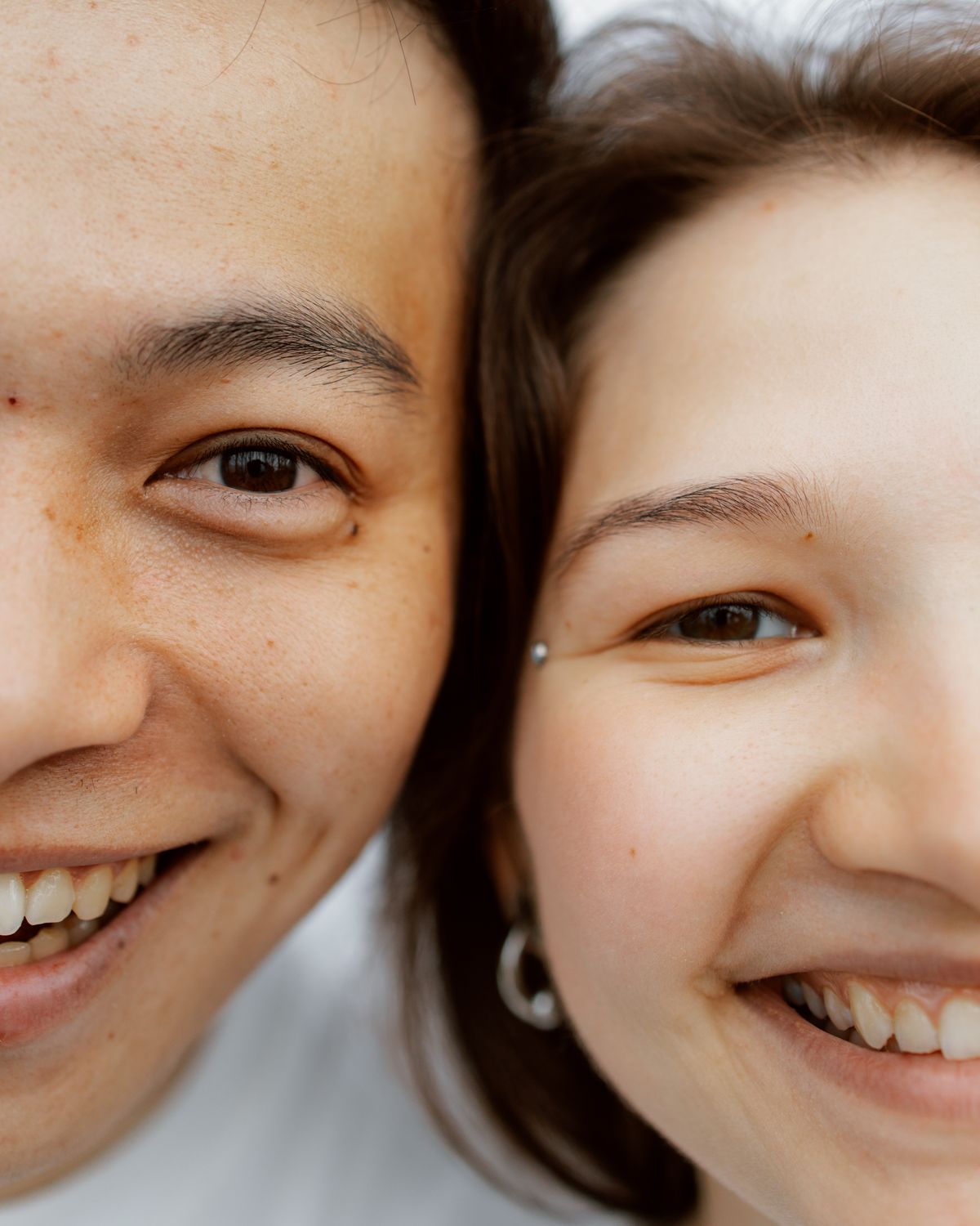 Close-up portrait of a smiling couple