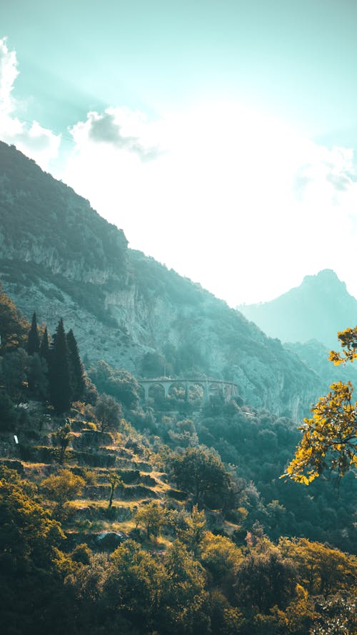 Free stock photo of arch bridge, bridge, mountain