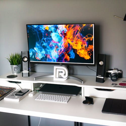 White Computer Set Up