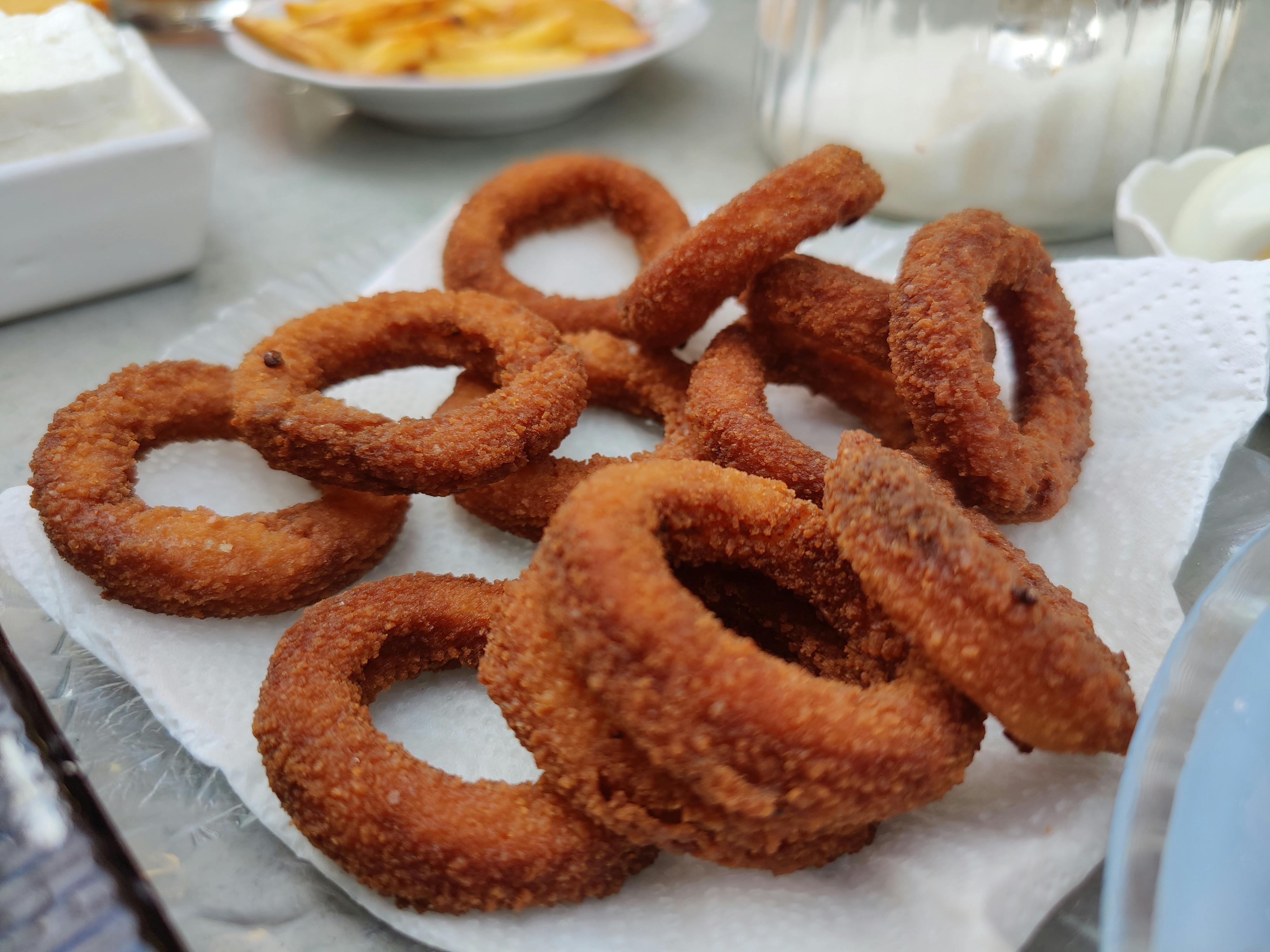 Onion Rings Coated with Bread Crumbs · Free Stock Photo