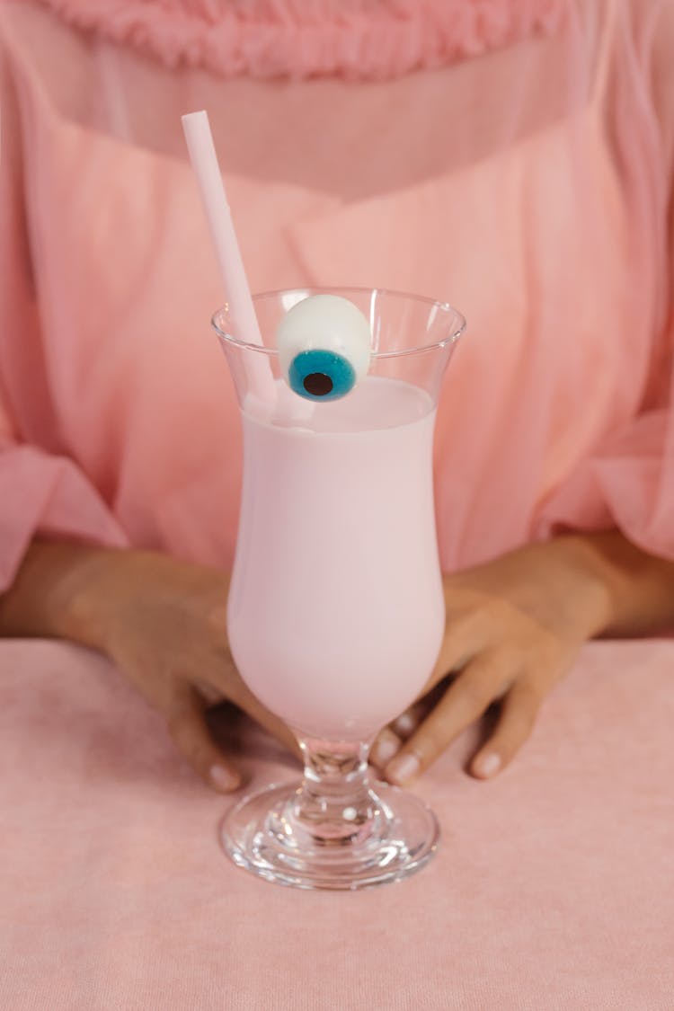 Pink Cocktail With A Jelly Eye 