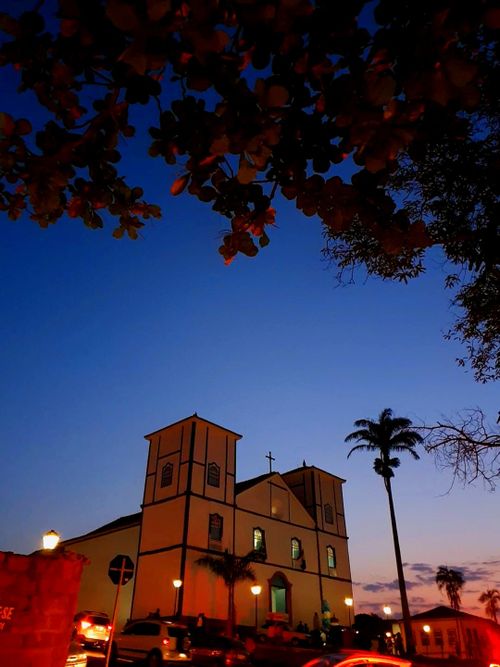 Free stock photo of church, city night, red light Stock Photo