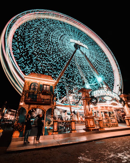 Ferris Wheel with Lights at Night