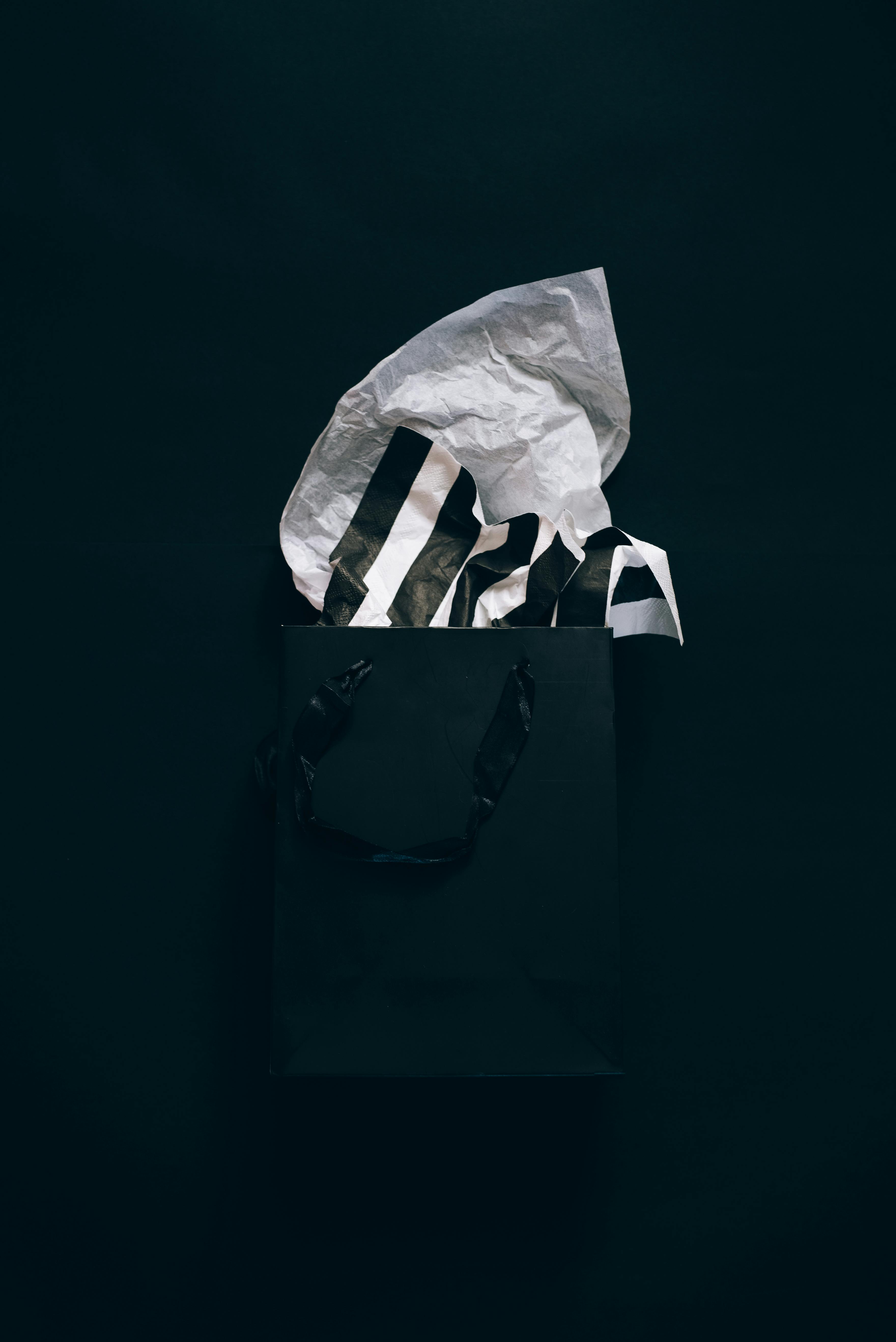 shopping bag with tissue paper