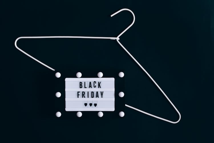 Black Friday Sign And Clothes Hanger