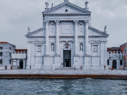 Free Medieval church located on Grand canal in Venice Italy Stock Photo