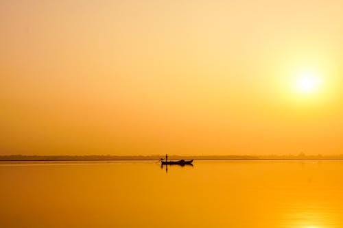 바다, 보트, 새벽의 무료 스톡 사진