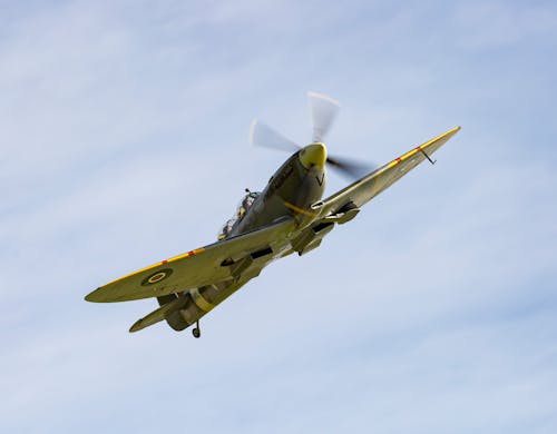 Yellow Plane Flying in the Sky