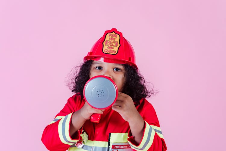 Cute Black Girl In Firefighter Uniform