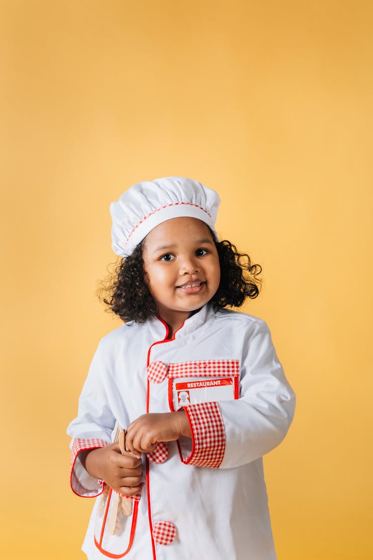 Adorable Black Girl In Chef Costume