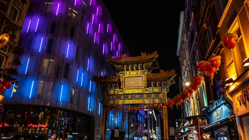 Free Photo of Chinatown by Night Stock Photo