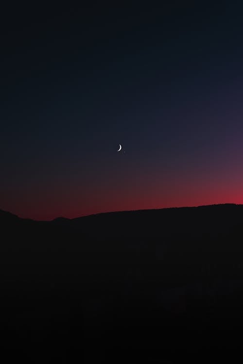 Kostnadsfri bild av berg, kväll, måne
