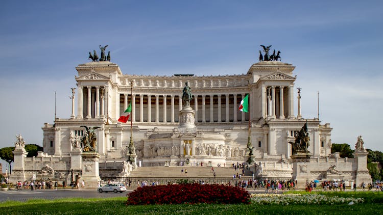 The Piazza Venezia Square In Rome Italy