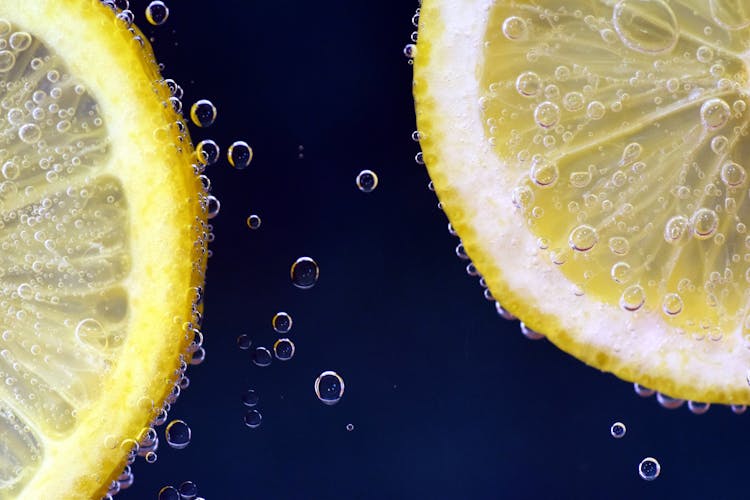 Closeup Of Sliced Lemon