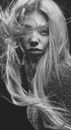 Grayscale Photo of Woman With Long Hair