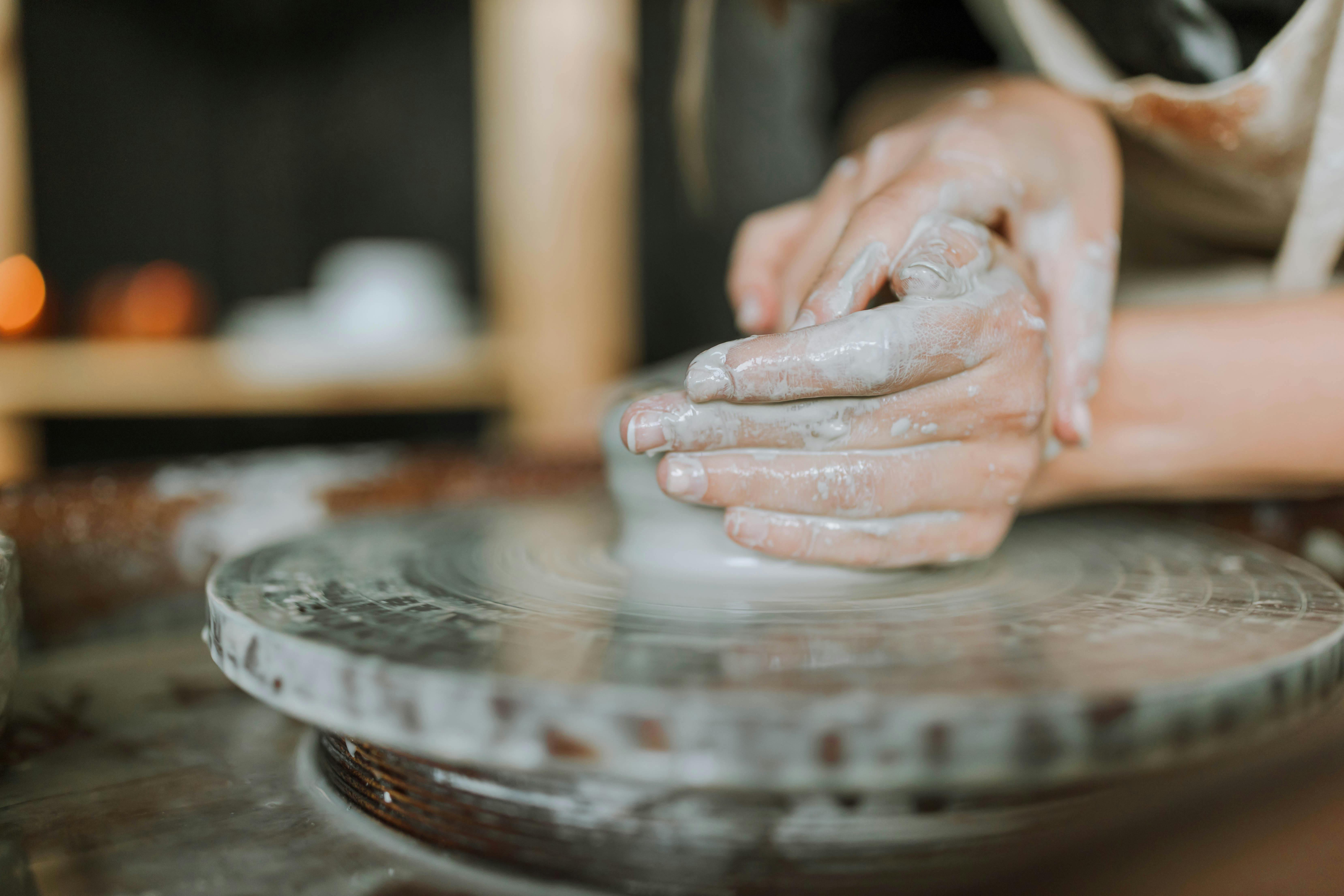Pottery Artist Hands Molding Clay Vase Stock Photo 2058098240