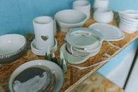 White Ceramic Bowl on Brown Wooden Tray