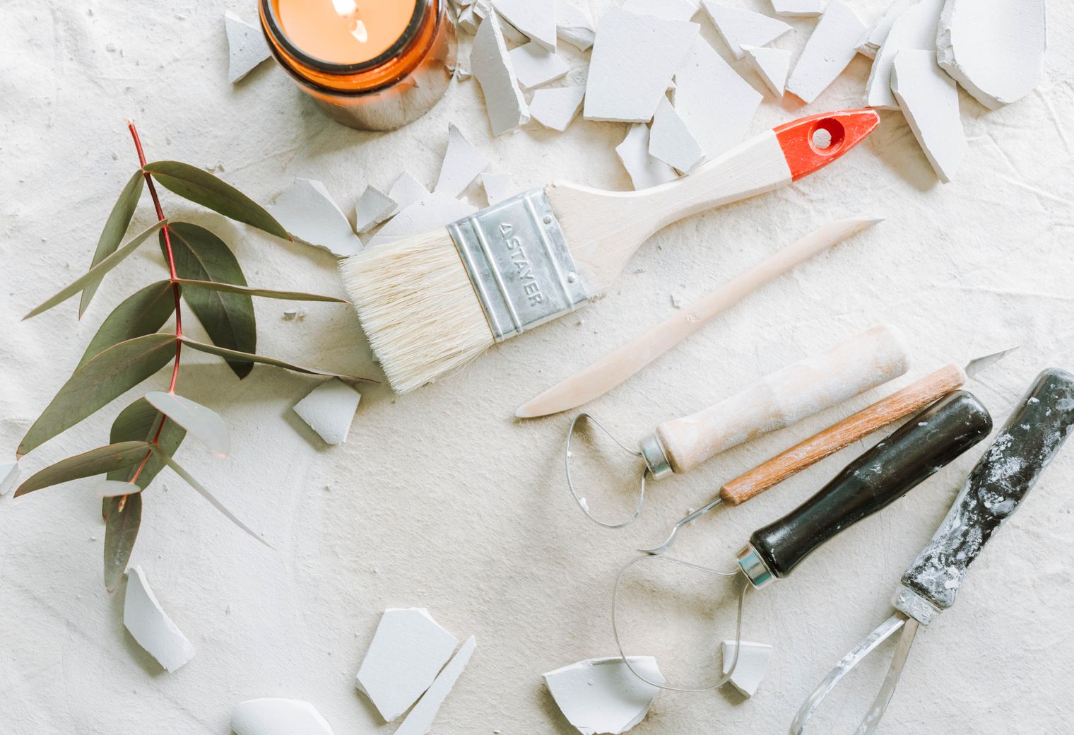 Masonry and Render Painting in Enfield — dust sheets down and the room fully protected