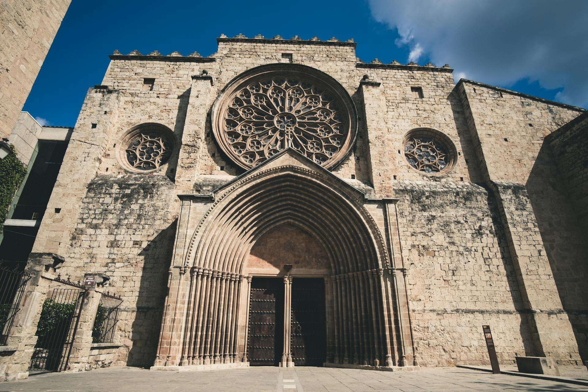 Facade of Catalan Gothic Monastery